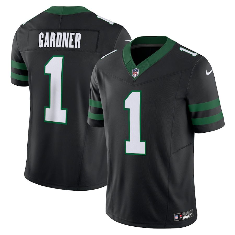Men New York Jets 1 Ahmad Sauce Gardner Nike Legacy Black Alternate Vapor F.U.S.E. Limited NFL Jersey